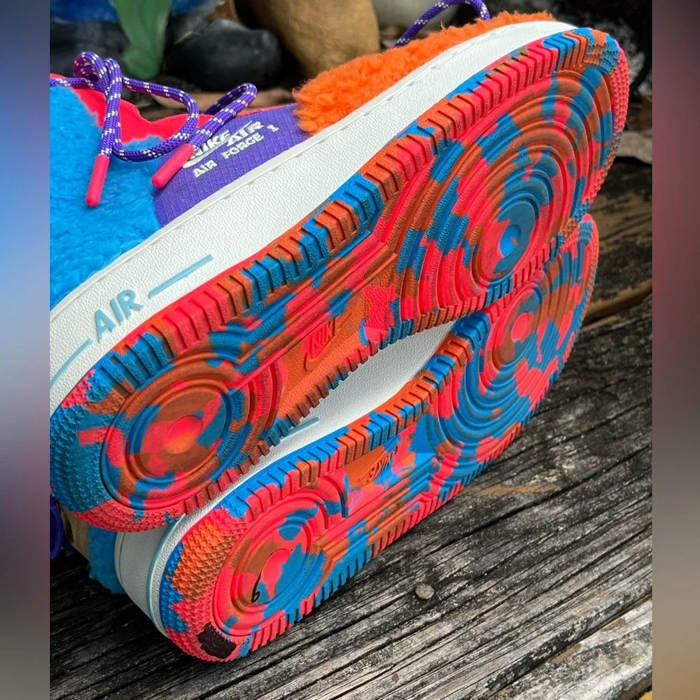 Nike Air Force 1 Rebel XX Sneakers Sz 8 EU 39 Blue Orange Red Sail Spirit Purple - Picture 6 of 6